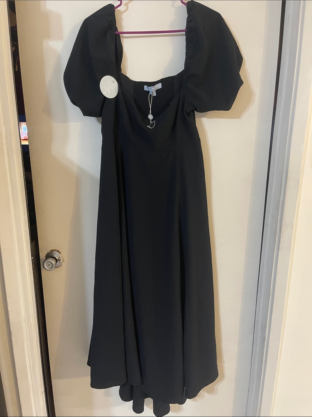 Hill House Black Puff-Sleeve Maxi Dress